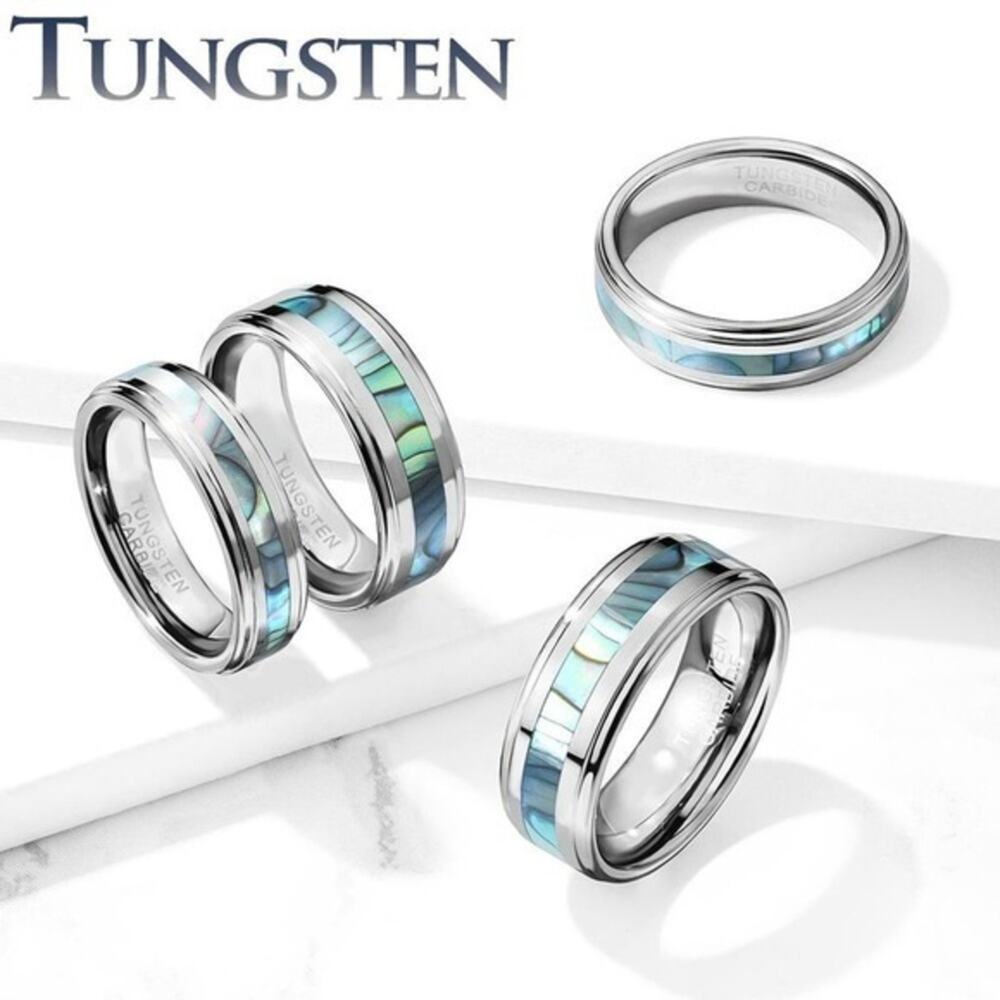 New‎ Tungsten carbide Abalone Inlay Center Ring size 8